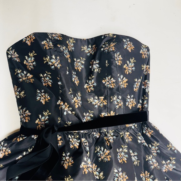 REBECCA TAYLOR Floral Black Strapless Dress SIZE 4 nwt - Picture 5 of 11